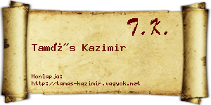 Tamás Kazimir névjegykártya
